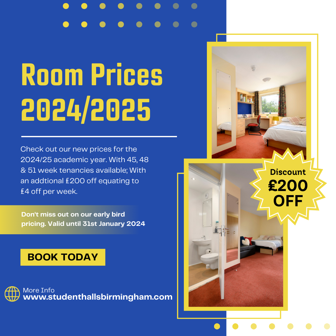 New Student Room Pricing 2024/25